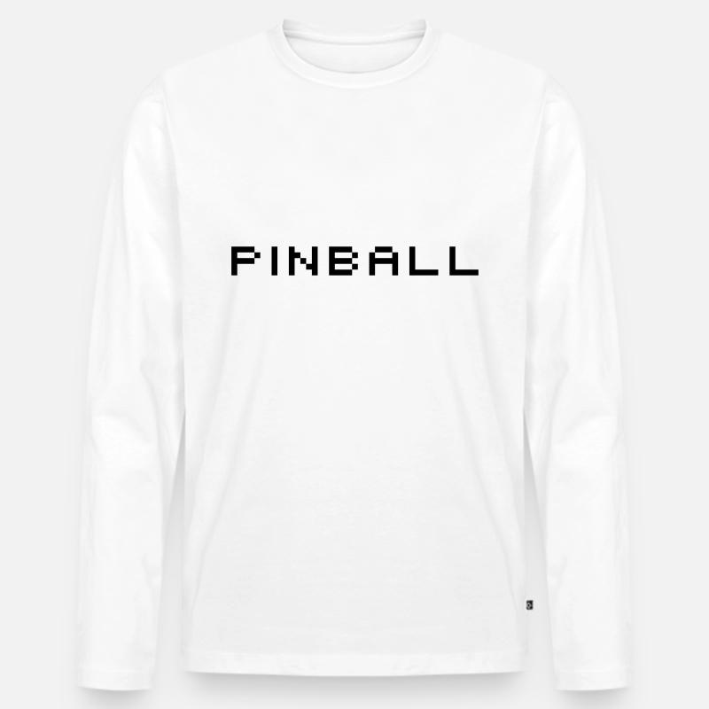 Pinball - Männer Premium Bio Langarmshirt - Weiß