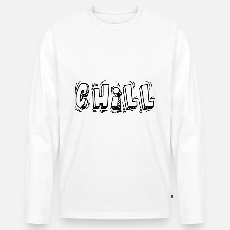 Chill - Männer Premium Bio Langarmshirt - Weiß