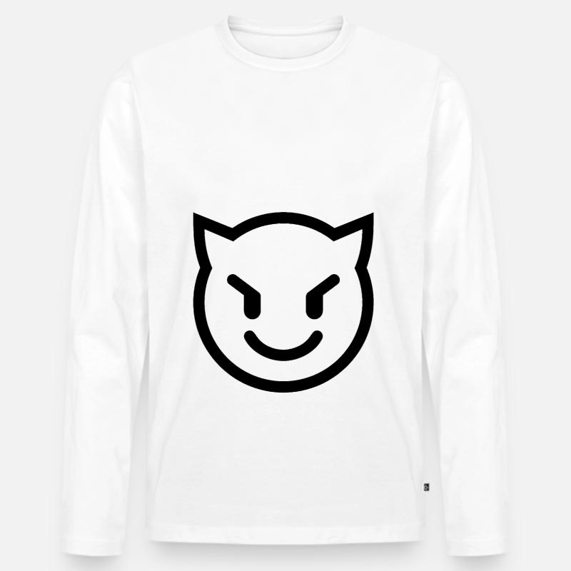 Teufel - Männer Premium Bio Langarmshirt - Weiß