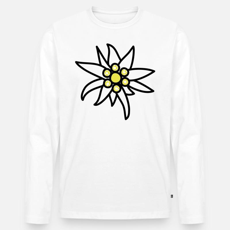 Edelweiss - Männer Premium Bio Langarmshirt - Weiß