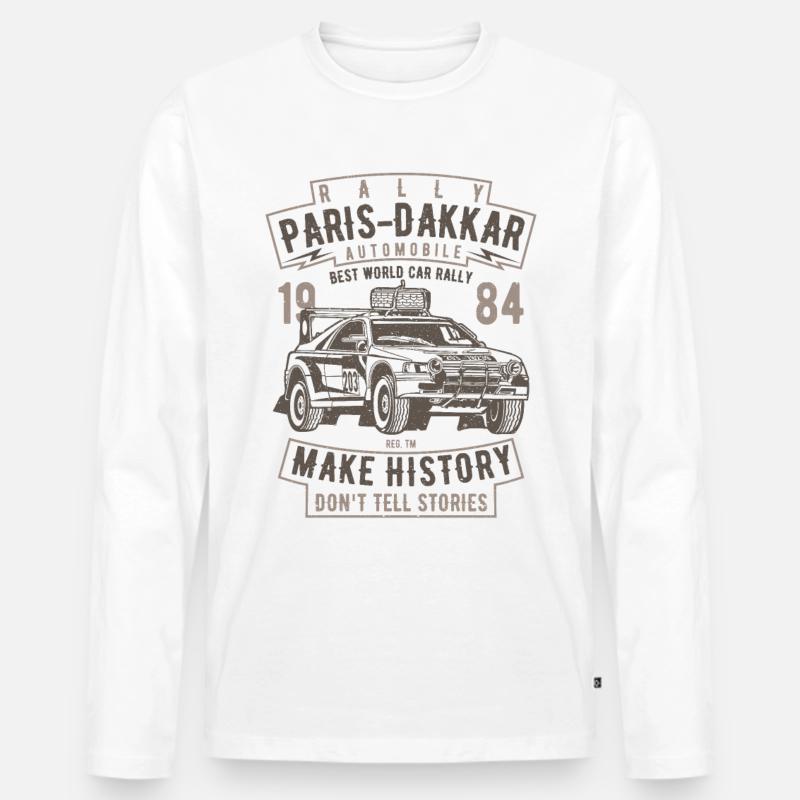 Rally Paris Dakar Automobile - Männer Premium Bio Langarmshirt - Weiß