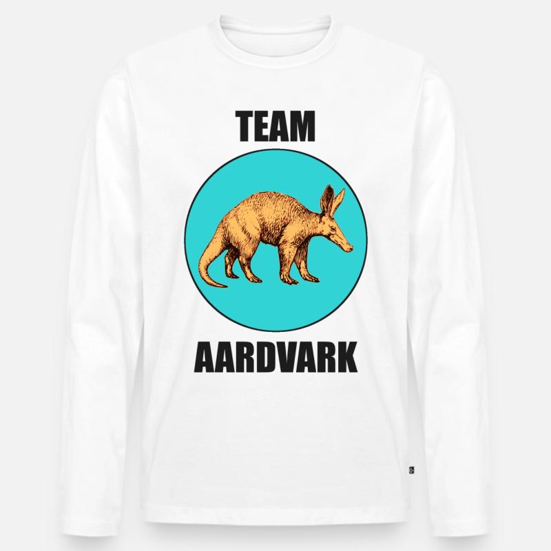 Tiere Natur Logo Comic Erdferkel Artwork Aardvark - Männer Premium Bio Langarmshirt - Weiß
