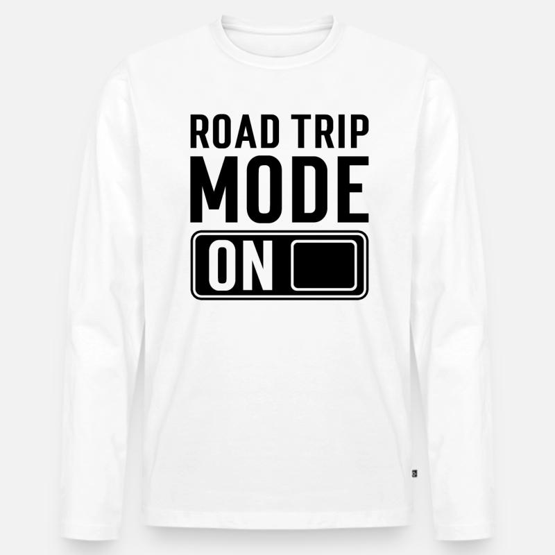 Roadtrip Spruch - Männer Premium Bio Langarmshirt - Weiß