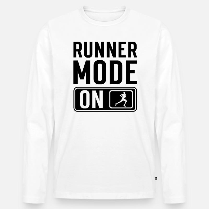 Läufer Spruch - Männer Premium Bio Langarmshirt - Weiß
