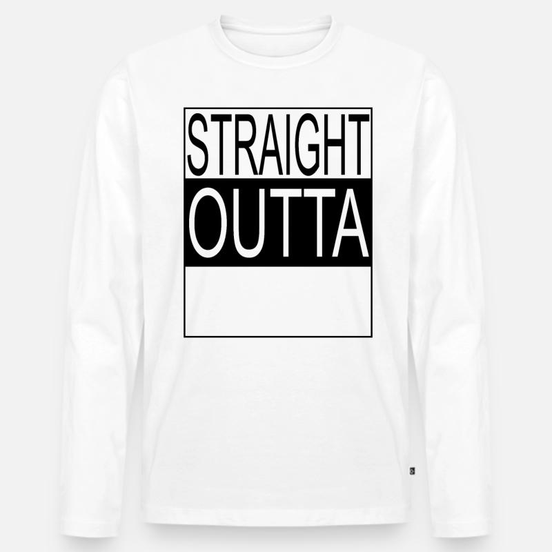 Straight outta Template - Männer Premium Bio Langarmshirt - Weiß