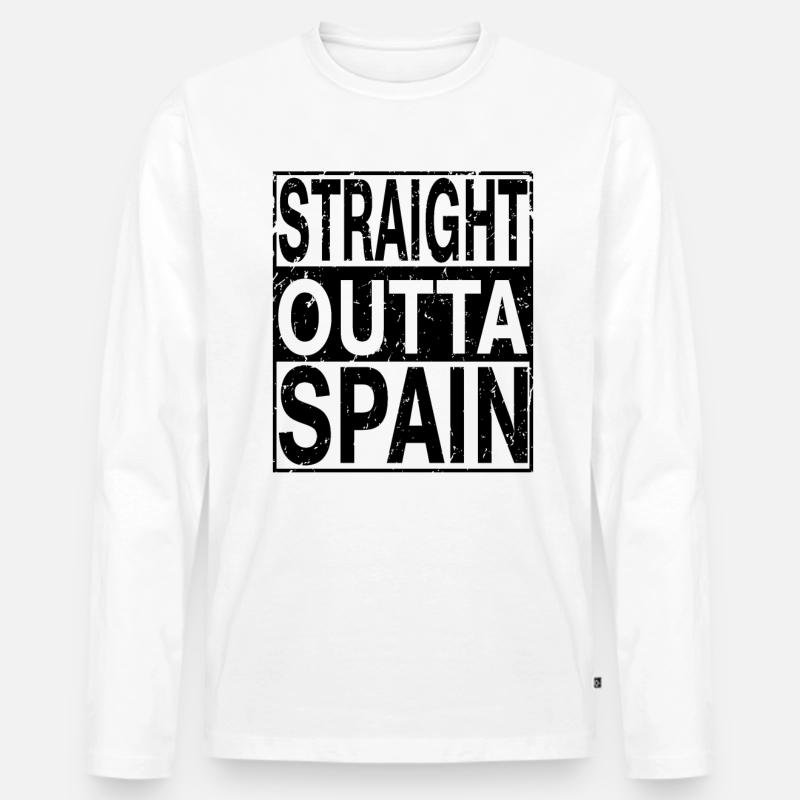 Spanien Straight outta Spanien - Männer Premium Bio Langarmshirt - Weiß