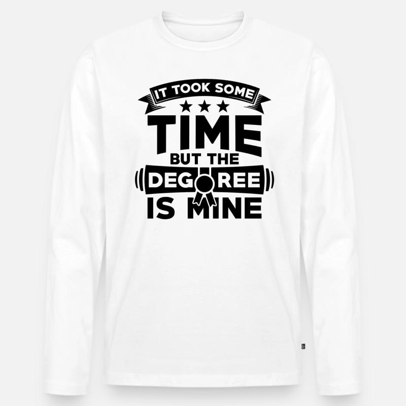 Spruch Zum Studienabschluss - Männer Premium Bio Langarmshirt - Weiß