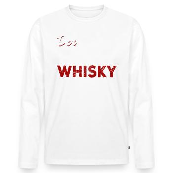 Der tut nix der will nur Whisky - Spruch - Männer Premium Bio Langarmshirt - Weiß - Vorne - Nico (187cm)