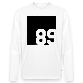 1989 - Men's Premium Organic Long Sleeve Shirt - white - Front - Nico (187cm)