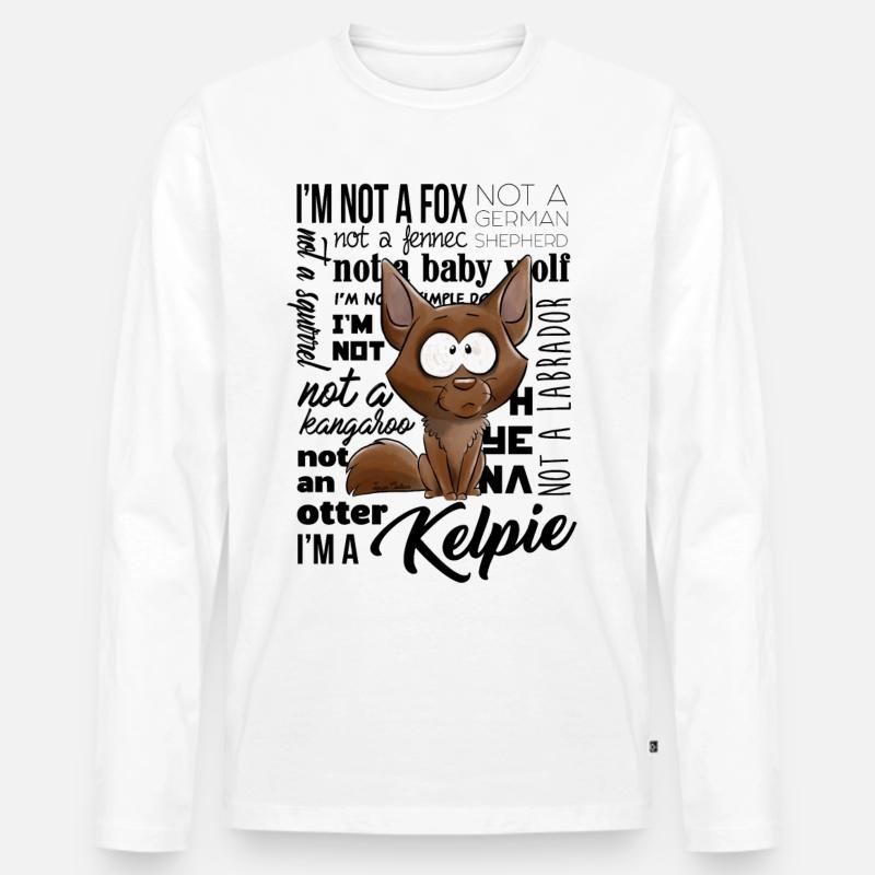 Ich bin ein Kelpie - Männer Premium Bio Langarmshirt - Weiß