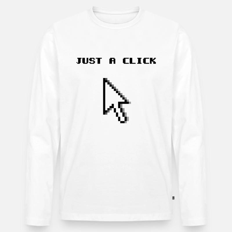 Klick Pixel - Männer Premium Bio Langarmshirt - Weiß