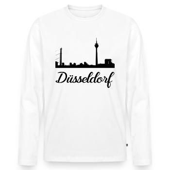 Skyline city Dusseldorf - Men's Premium Organic Long Sleeve Shirt - white - Front - Nico (187cm)