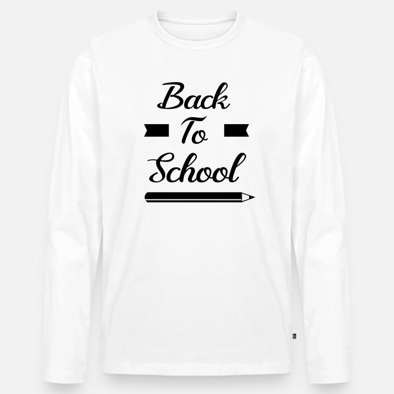 back to school - Männer Premium Bio Langarmshirt - Weiß