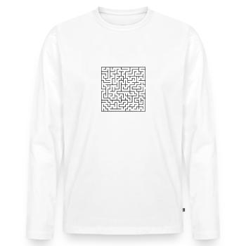 labyrinthe - T-shirt manches longues Premium bio Homme - blanc - Devant - Nico (187cm)
