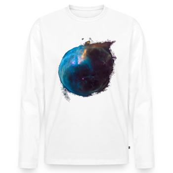 Bubble Nebula - Men's Premium Organic Long Sleeve Shirt - white - Front - Nico (187cm)