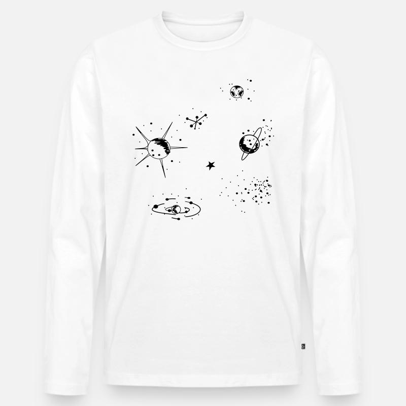 Galaxy - Männer Premium Bio Langarmshirt - Weiß