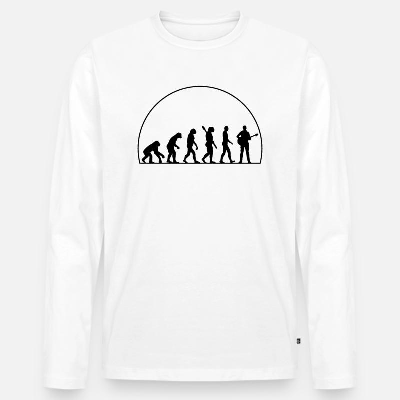 Evolution der Gitarre - Männer Premium Bio Langarmshirt - Weiß