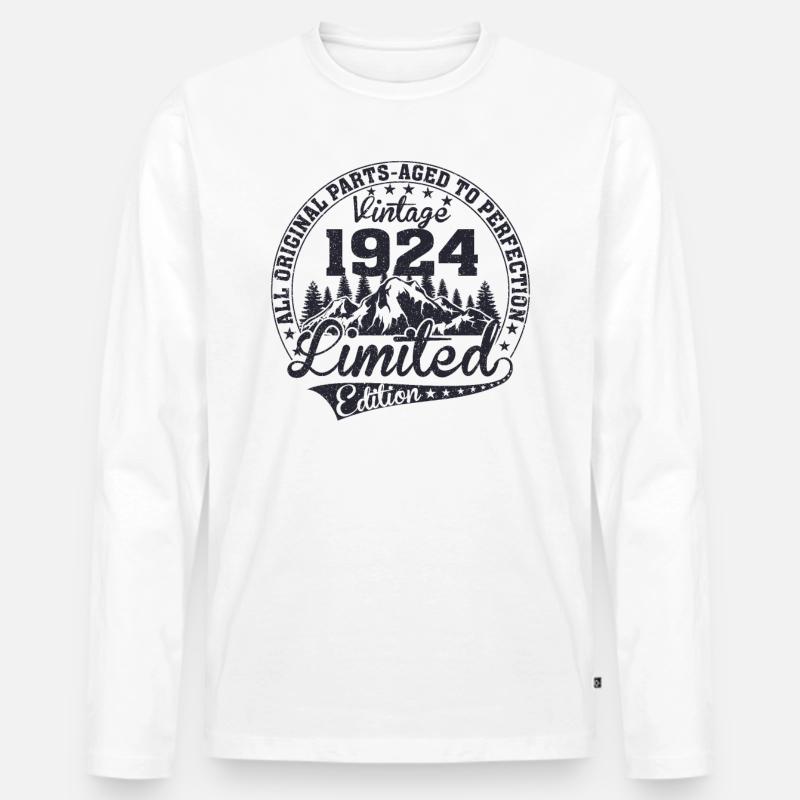 1924 - Männer Premium Bio Langarmshirt - Weiß