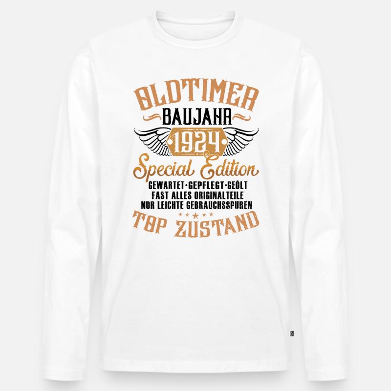 Oldtimer Baujahr 1924 - Männer Premium Bio Langarmshirt - Weiß