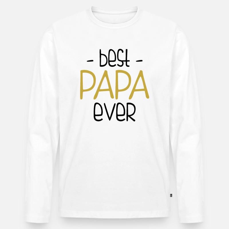 Beste papa ooit - Männer Premium Bio Langarmshirt - Weiß