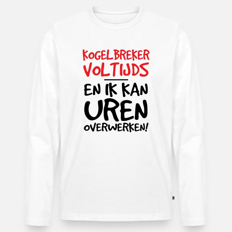 Fulltime Casse Couilles - Männer Premium Bio Langarmshirt - Weiß