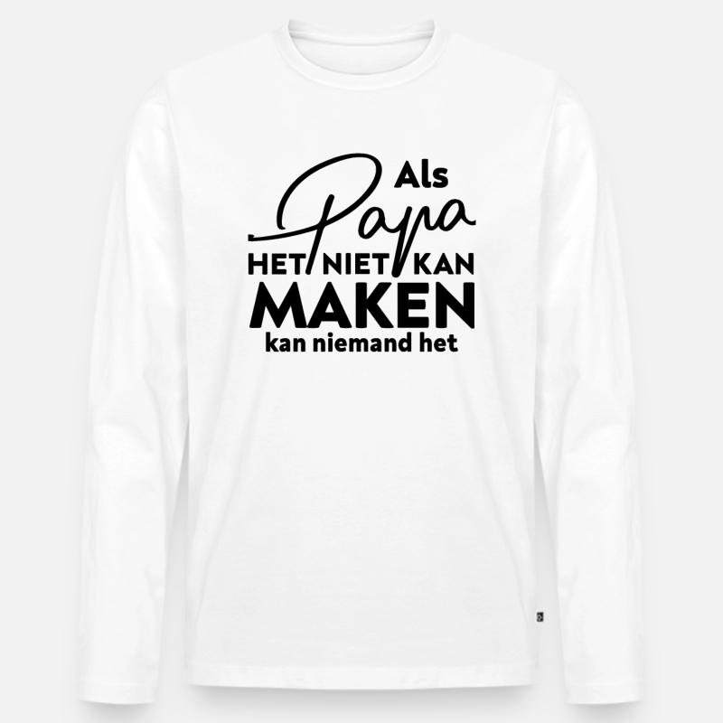 Grappig vaderschap - Männer Premium Bio Langarmshirt - Weiß