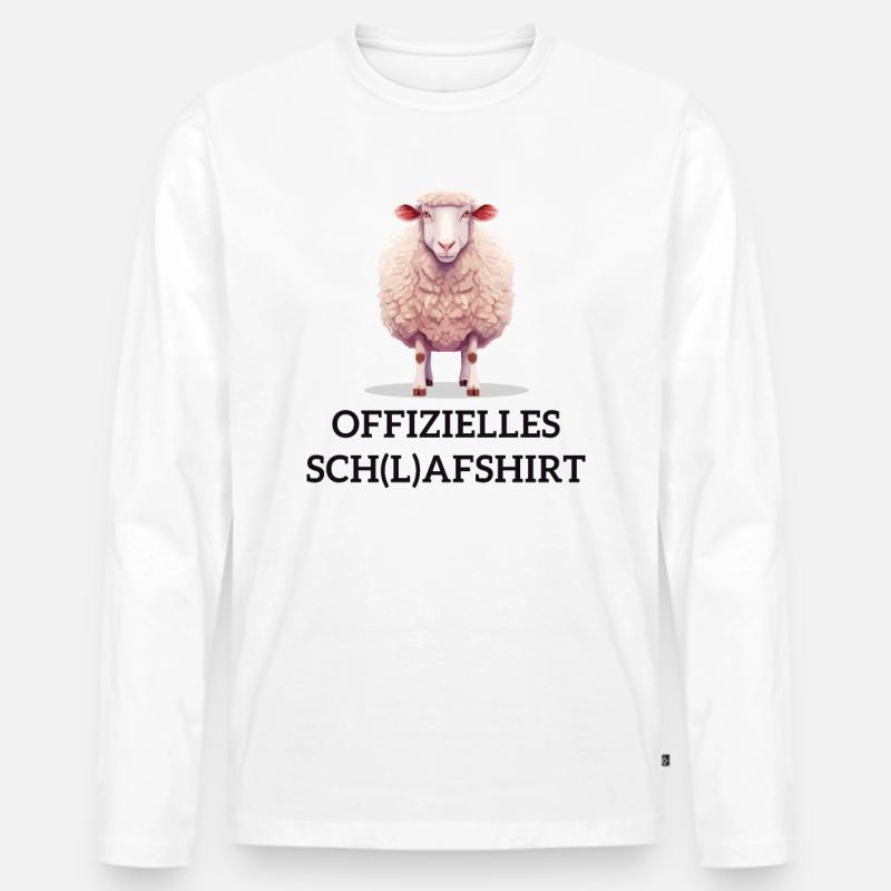 Schlafschatz Schaf - Männer Premium Bio Langarmshirt - Weiß