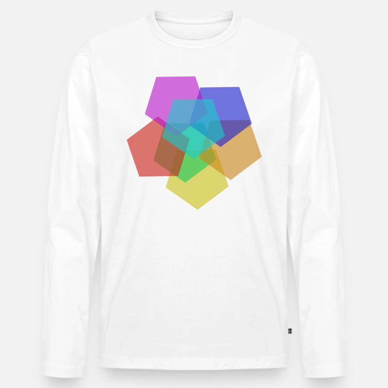 Bunt - Männer Premium Bio Langarmshirt - Weiß
