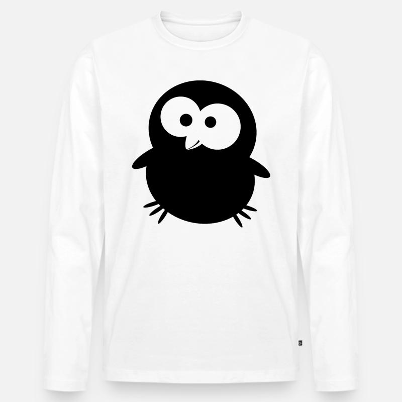 Lustiger Rabe Kraehe Schwarzer - Männer Premium Bio Langarmshirt - Weiß