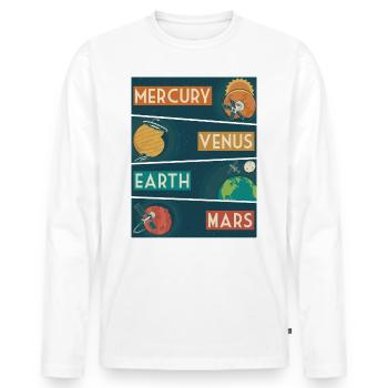 Sonnensystem Planeten Weltraum Wissenschaft - Männer Premium Bio Langarmshirt - Weiß - Vorne - Nico (187cm)