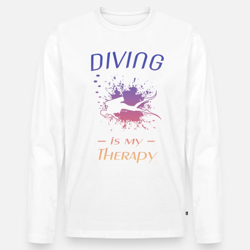 diving - Männer Premium Bio Langarmshirt - Weiß