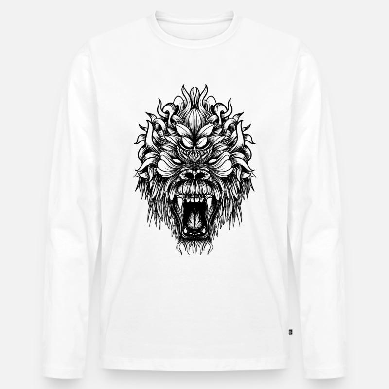 Gorilla - Männer Premium Bio Langarmshirt - Weiß