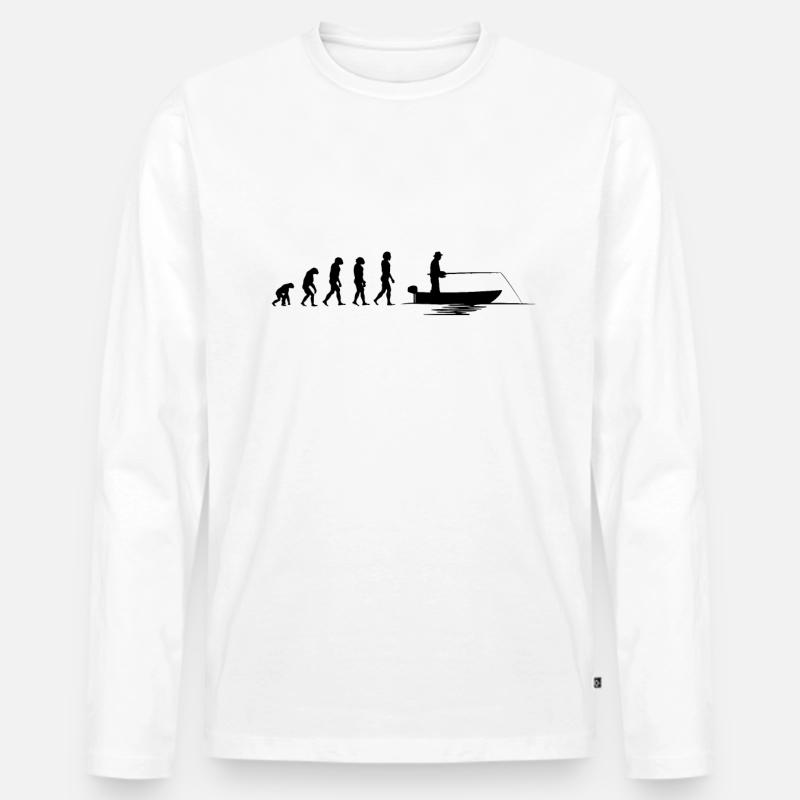 Evolution Fisher | Evolution Angler - Men's Premium Organic Long Sleeve Shirt - white