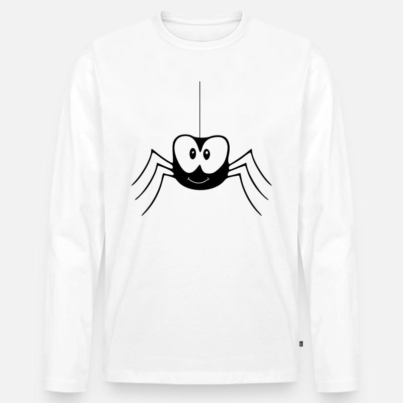 Spinne - Männer Premium Bio Langarmshirt - Weiß