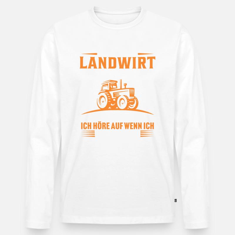 Ich bin ein Landwirt - Männer Premium Bio Langarmshirt - Weiß