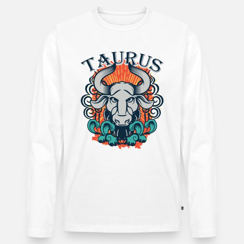 Team Stier Sternzeichen Geschenkidee Geschenk - Männer Premium Bio Langarmshirt - Weiß