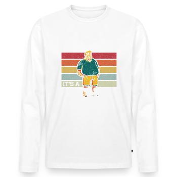 Its not a Dad Bod its a Father Figure Father's Day - Men's Premium Organic Long Sleeve Shirt - white - Front - Nico (187cm)