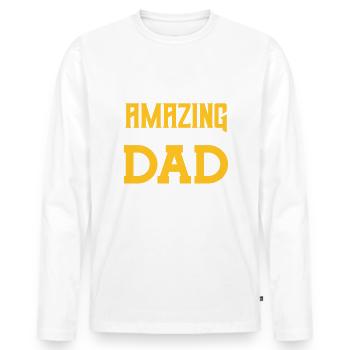 Step-Dad thanks for Putting up with Mom Vatertag - Männer Premium Bio Langarmshirt - Weiß - Vorne - Nico (187cm)