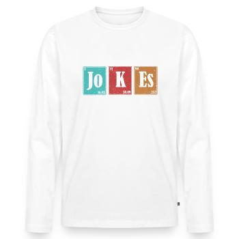 I Tell DAD JoKEs Periodically Vatertag - Männer Premium Bio Langarmshirt - Weiß - Vorne - Nico (187cm)