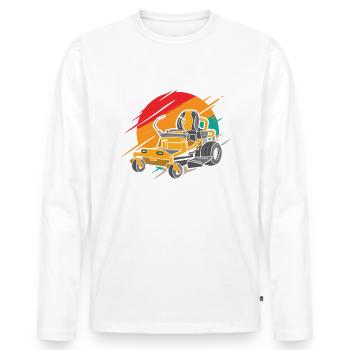 Jardinage ici pour l’entretien de la pelouse - T-shirt manches longues Premium bio Homme - blanc - Devant - Nico (187cm)