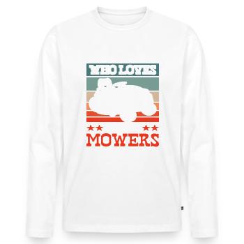 Just a Boy Who Loves Lawn Mowers Lawn Care - Men's Premium Organic Long Sleeve Shirt - white - Front - Nico (187cm)