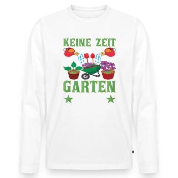 Gärtnerin Keine Zeit der Garten ruft Garten - Männer Premium Bio Langarmshirt - Weiß - Vorne - Nico (187cm)