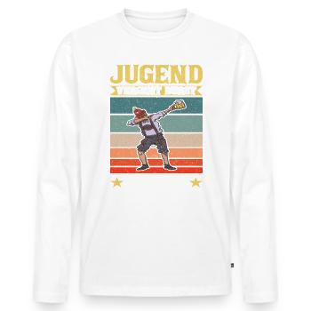 Dubbing Lederhose Jugend vergeht Durst bleibt Sauf - Männer Premium Bio Langarmshirt - Weiß - Vorne - Nico (187cm)