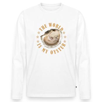 The World is My Oyster Oysters - Men's Premium Organic Long Sleeve Shirt - white - Front - Nico (187cm)