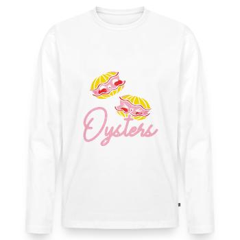 Just a Girl who Loves Oysters Austern - Men's Premium Organic Long Sleeve Shirt - white - Front - Nico (187cm)