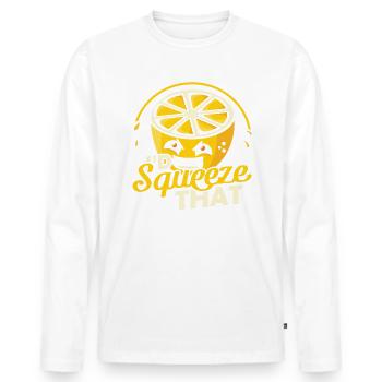 Lemon Id Squeeze That Lemon Stand - Men's Premium Organic Long Sleeve Shirt - white - Front - Nico (187cm)
