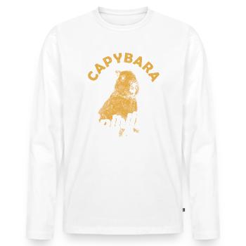 Capybara est mon animal spirituel Wasserschwein - T-shirt manches longues Premium bio Homme - blanc - Devant - Nico (187cm)