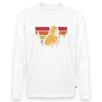 Capybara Fille Wasserschwein - T-shirt manches longues Premium bio Homme - blanc - Devant - Nico (187cm)