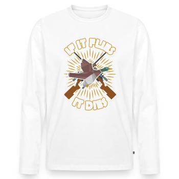 S’il vole cette chasse au canard - T-shirt manches longues Premium bio Homme - blanc - Devant - Nico (187cm)