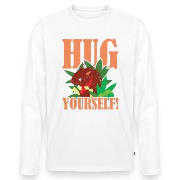 Stachlige Nagetier Hug Yourself Stachelschwein - Männer Premium Bio Langarmshirt - Weiß - Vorne - Nico (187cm)